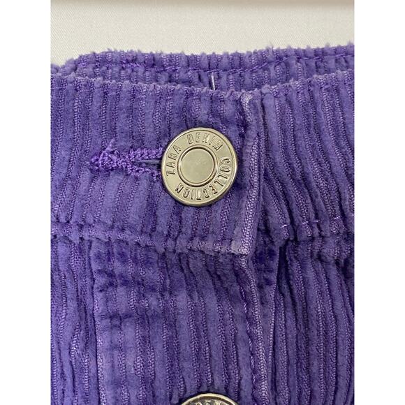 Zara Girls Purple Curdoray Mini Skirt Pockets Button Front Elastic Waist Size 9 - Picture 7 of 8